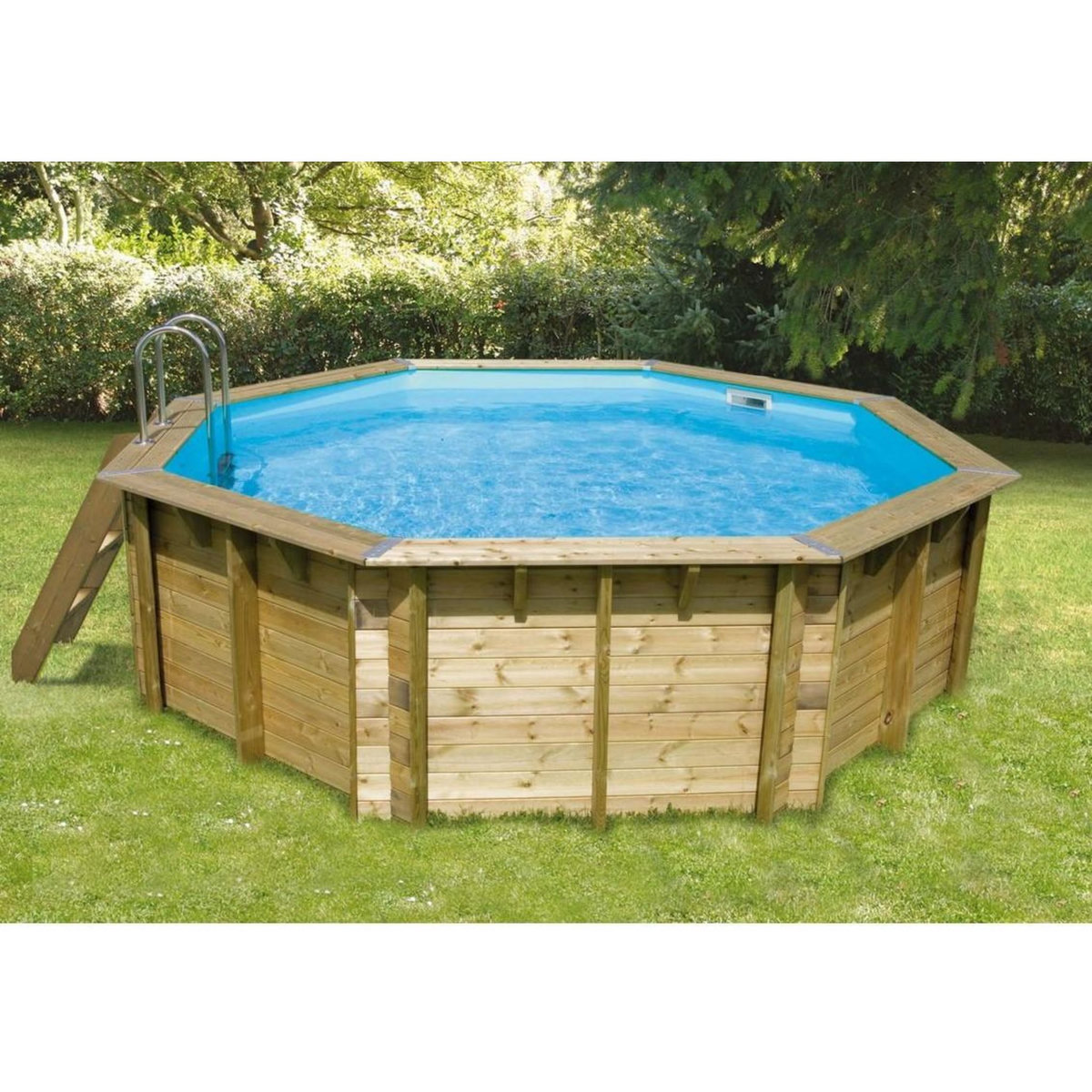 Piscine bois Océa  430 - H120cm - Liner Bleu Bâche de sécurité  430 cm 