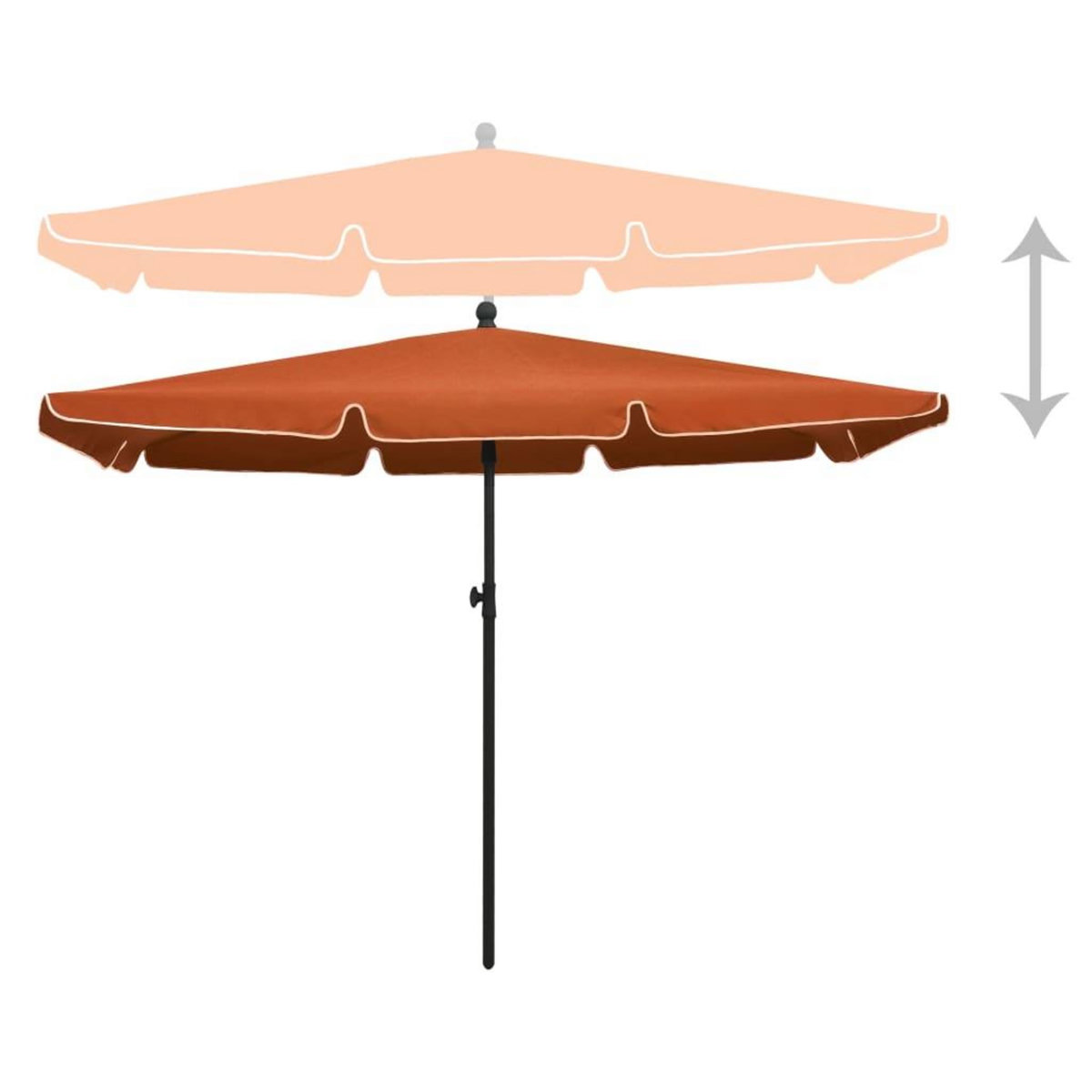 VIDAXL Parasol de jardin avec mat 210x140 cm Terre cuite