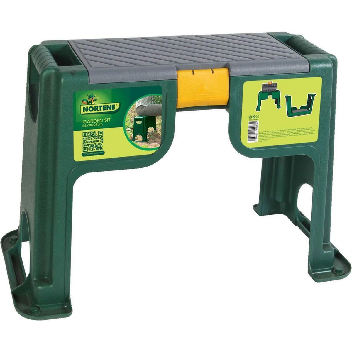 Nortene Banc de jardinage réversible  Garden-Sit  avec coussin + coffre de rangement