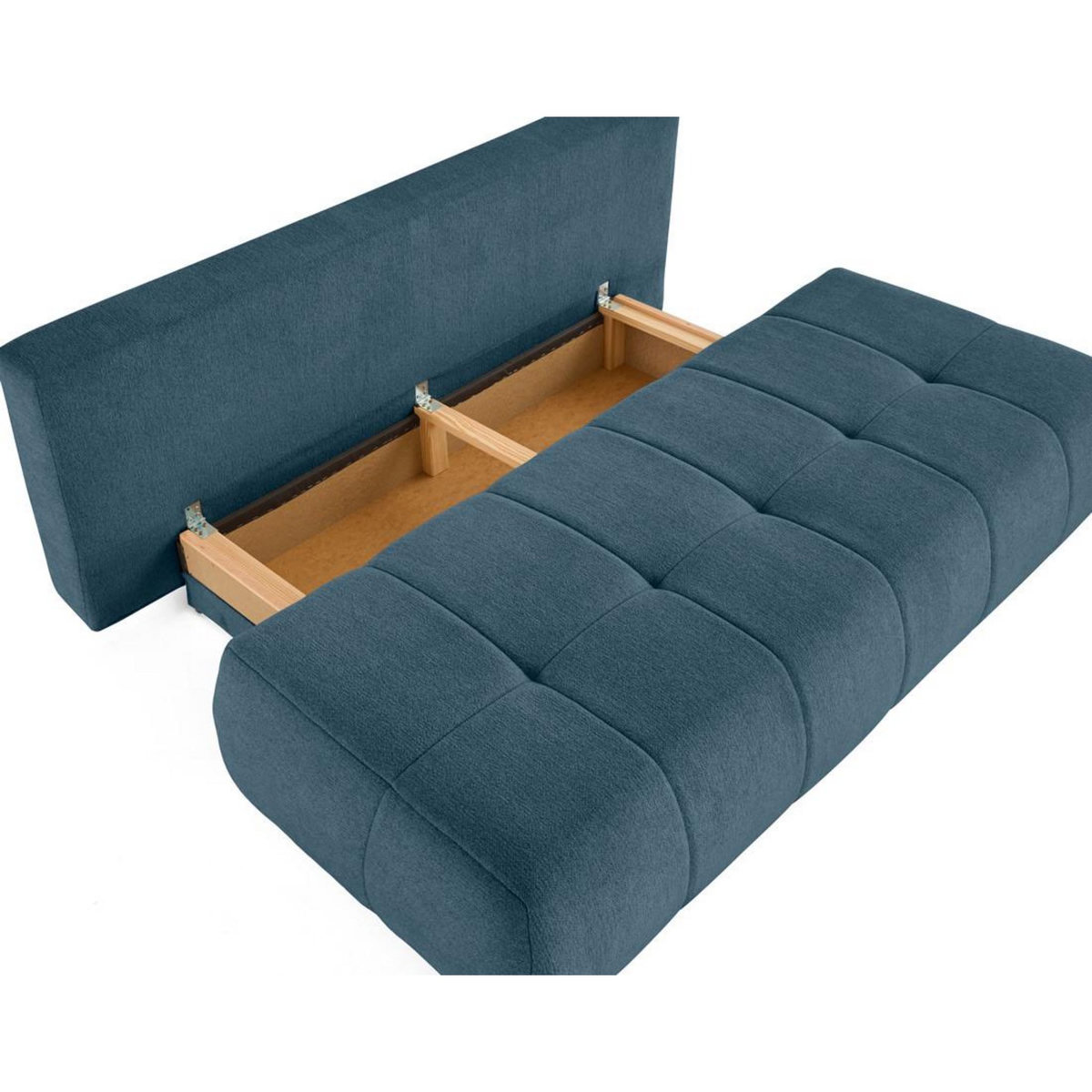 BEST MOBILIER Bowie - canapé 3 places convertible coffre + coussin rond inclus en tissu texturé