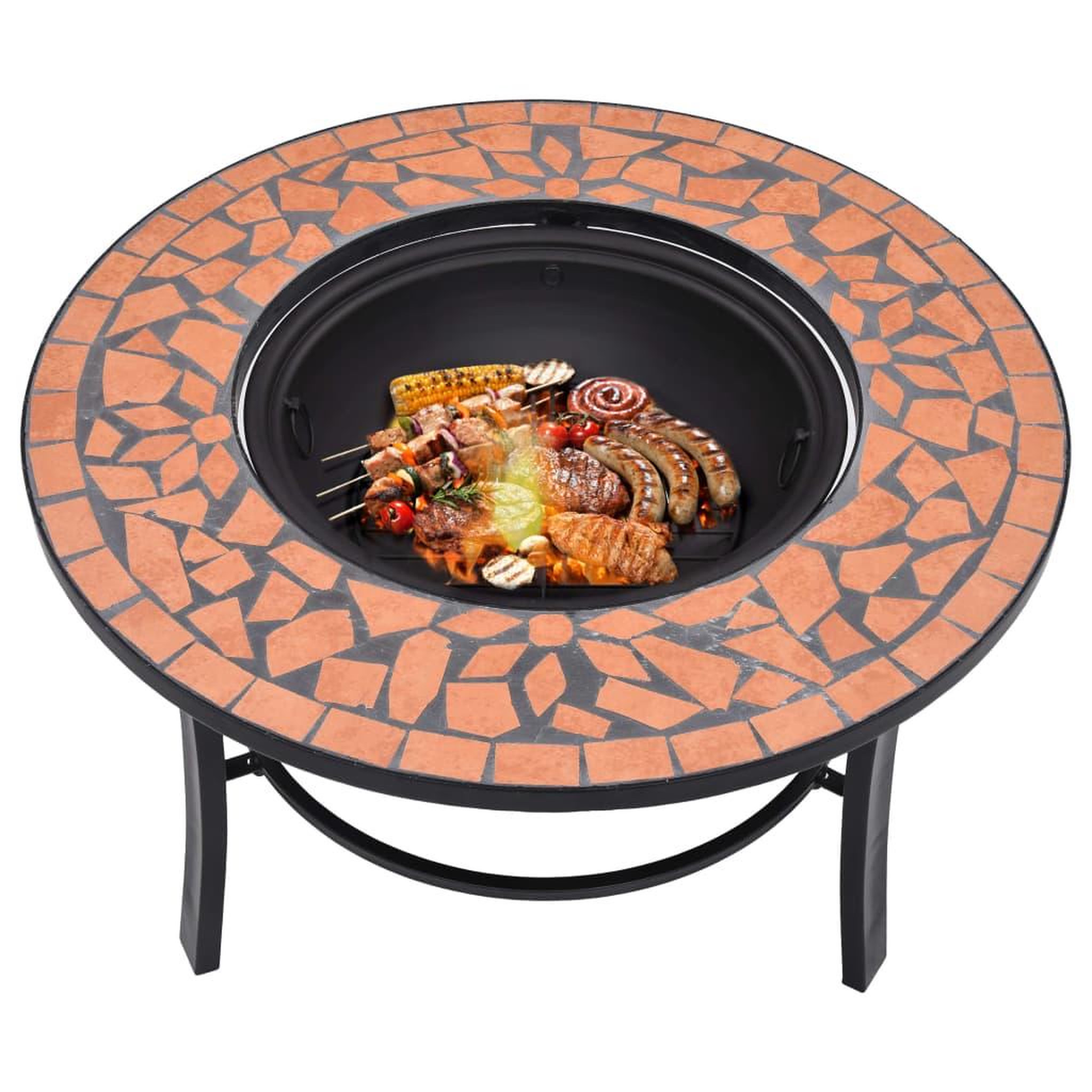 Voir la diapositive 5 : VIDAXL Foyer mosaïque Terre cuite 68 cm Ceramique
