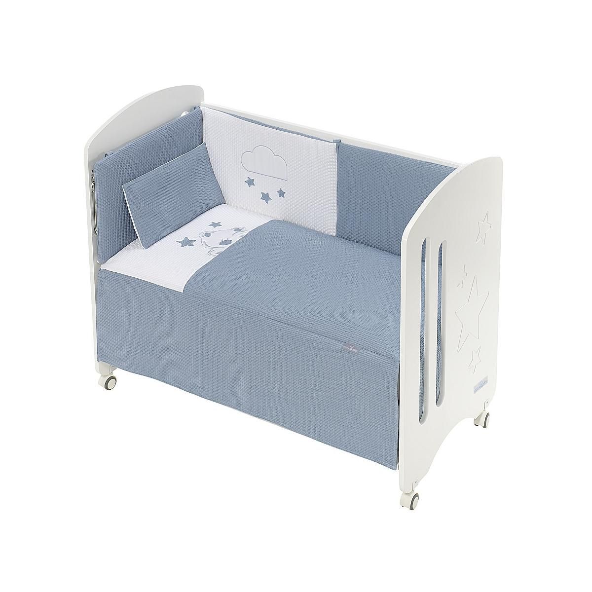 INTERBABY Parure de lit 3 Pcs. Nid d'abeille Mod. Viggo Pétrole