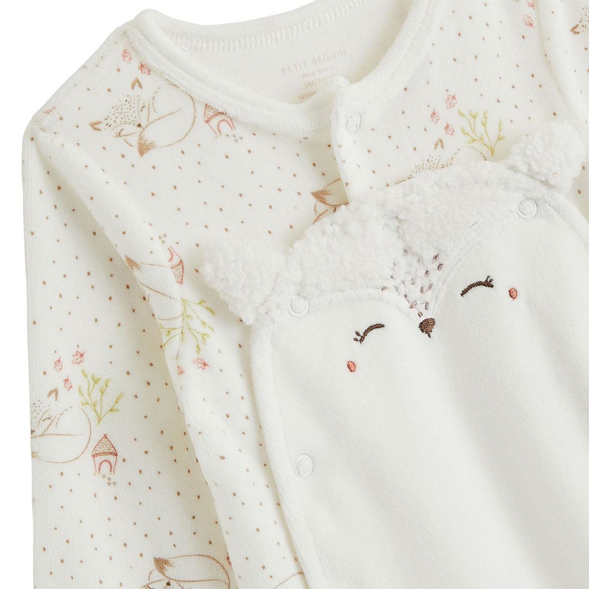 Voir la diapositive 3 : Petit BÃ©guin Pyjama bébé en velours ouverture pont doucette