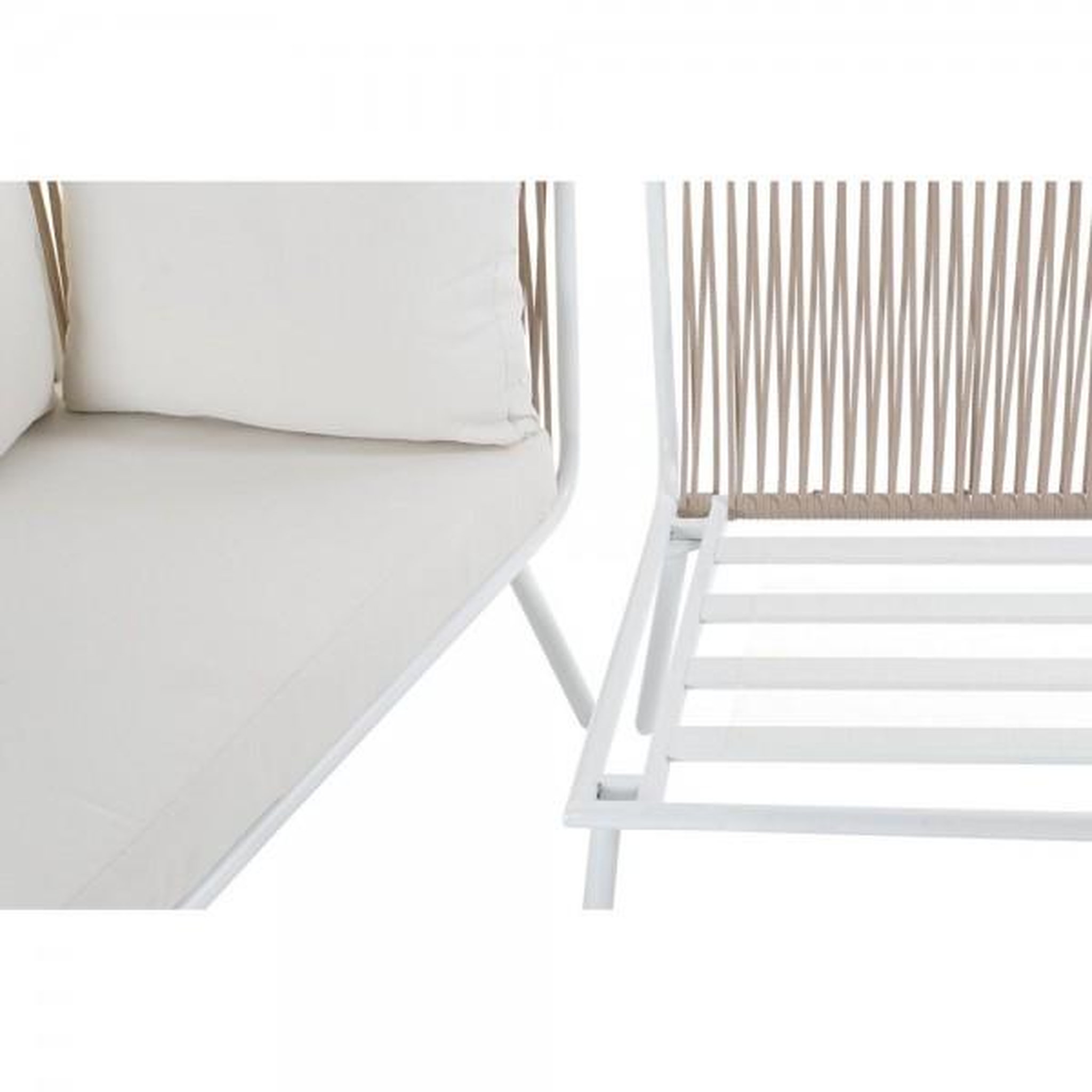 Voir la diapositive 4 : MARKET24 Canapé de jardin DKD Home Decor Beige Polyester Corde Aluminium (196 x 75 x 68,5 cm)