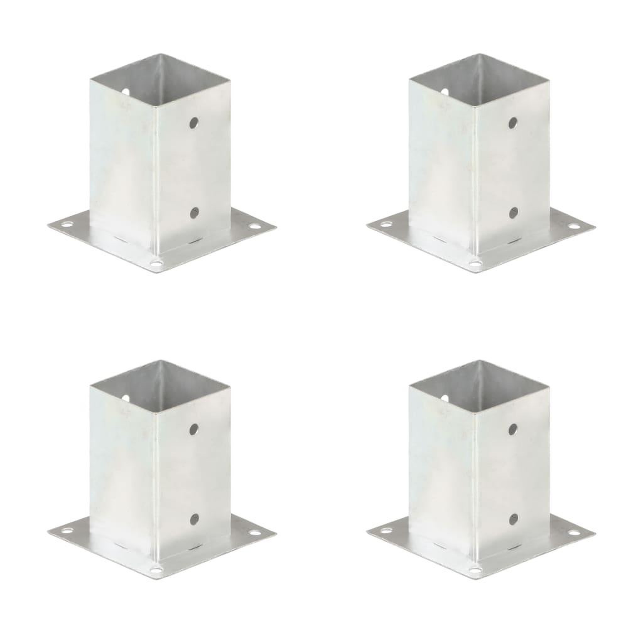 Voir la diapositive 1 : VIDAXL Ancres de poteau 4 pcs Metal galvanise 91 mm