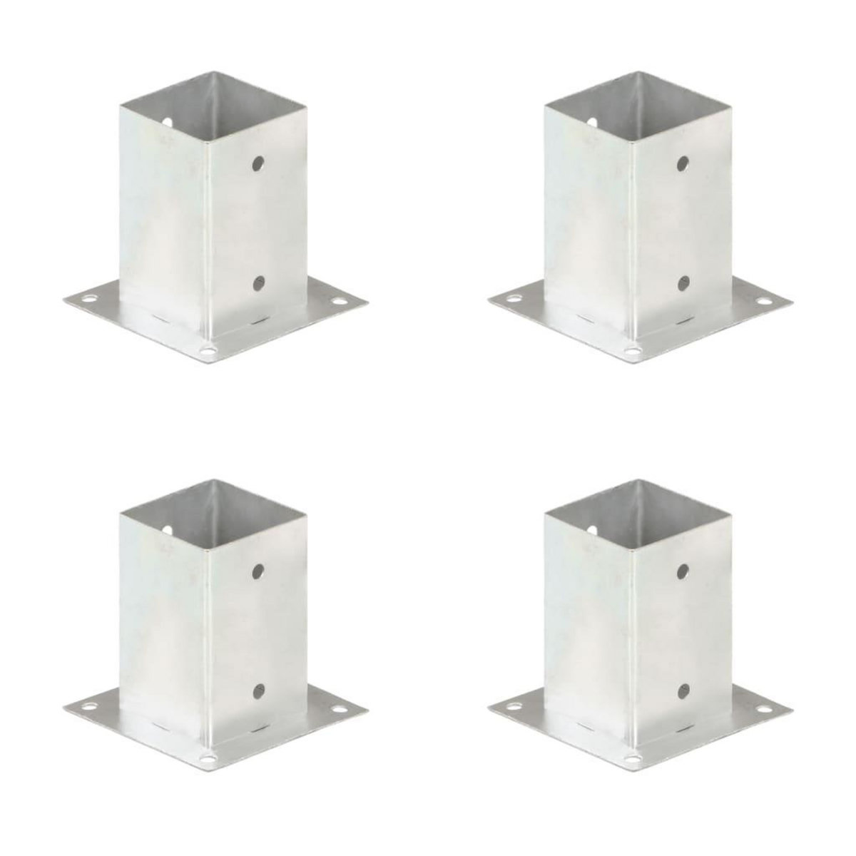 VIDAXL Ancres de poteau 4 pcs Metal galvanise 91 mm