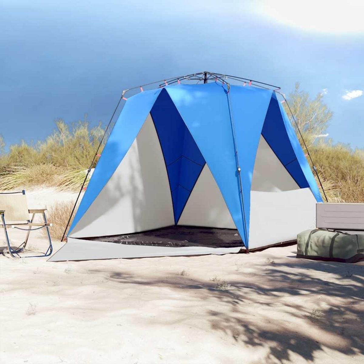 VIDAXL Tente de plage 4 personnes liberation rapide impermeable