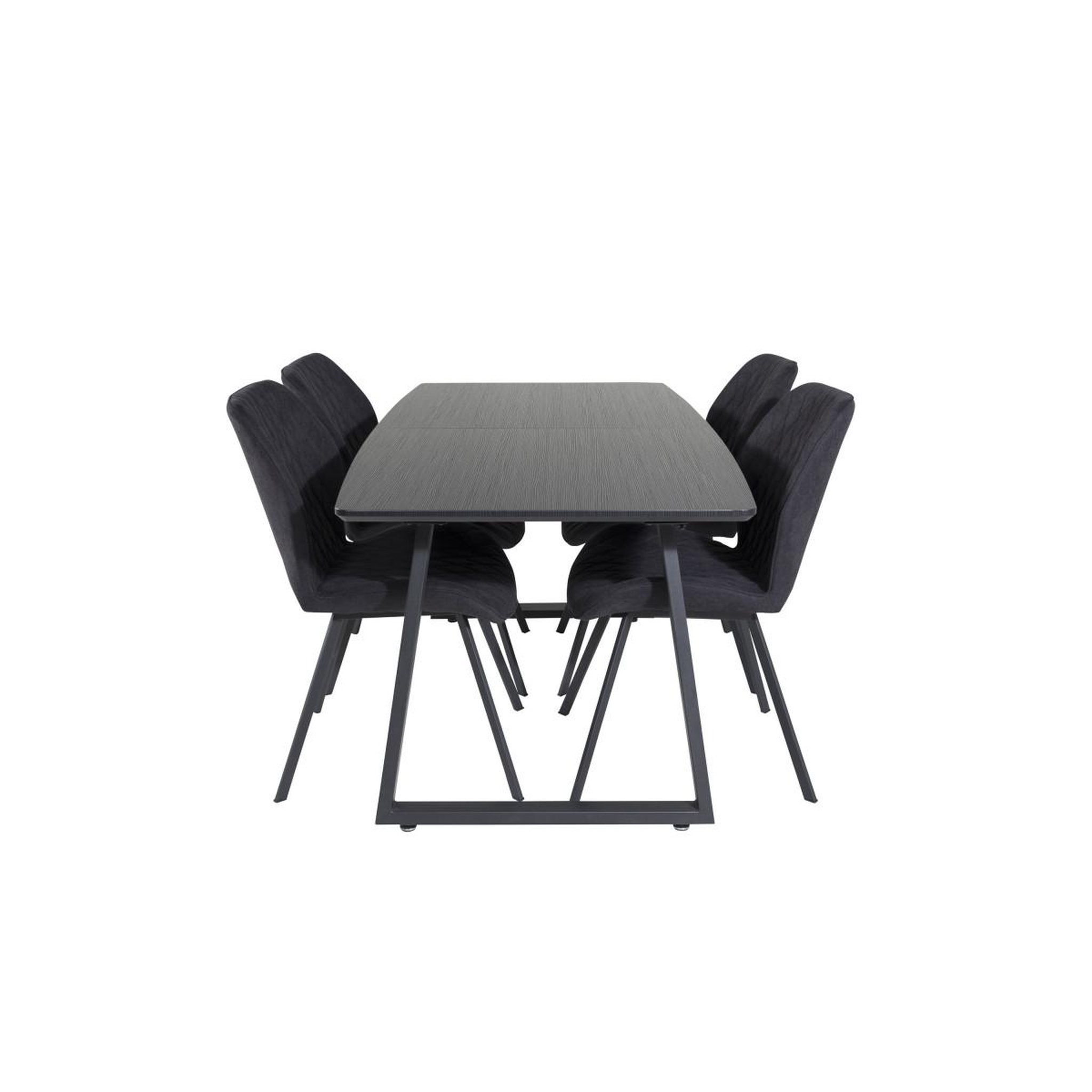 Voir la diapositive 2 : Paris Prix Ensemble table à manger extensible & 4 chaises  inca & gemma  160-200cm noir
