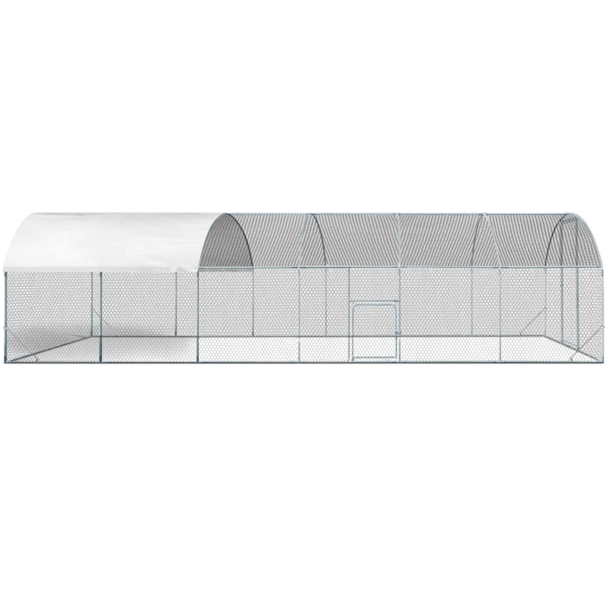 ID MARKET Enclos poulailler dôme 22,5 m² parc grillagé 3x7,5 M avec porte latérale