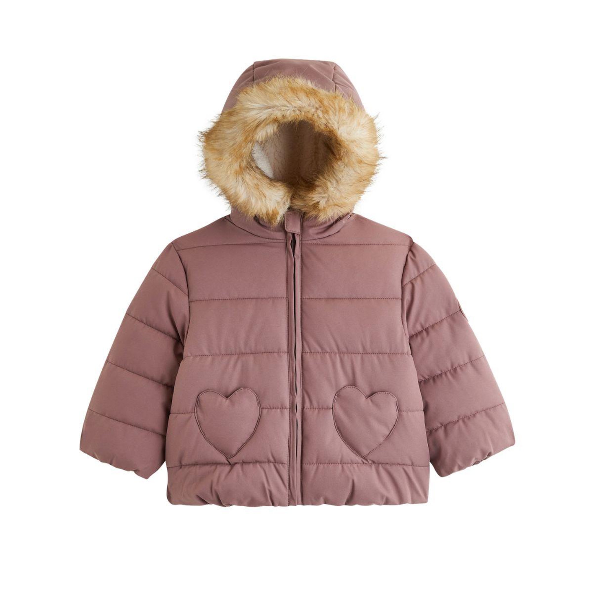 Voir la diapositive 1 : PETIT BEGUIN Doudoune enfant imperméable doublée sherpa avec capuche Chloé
