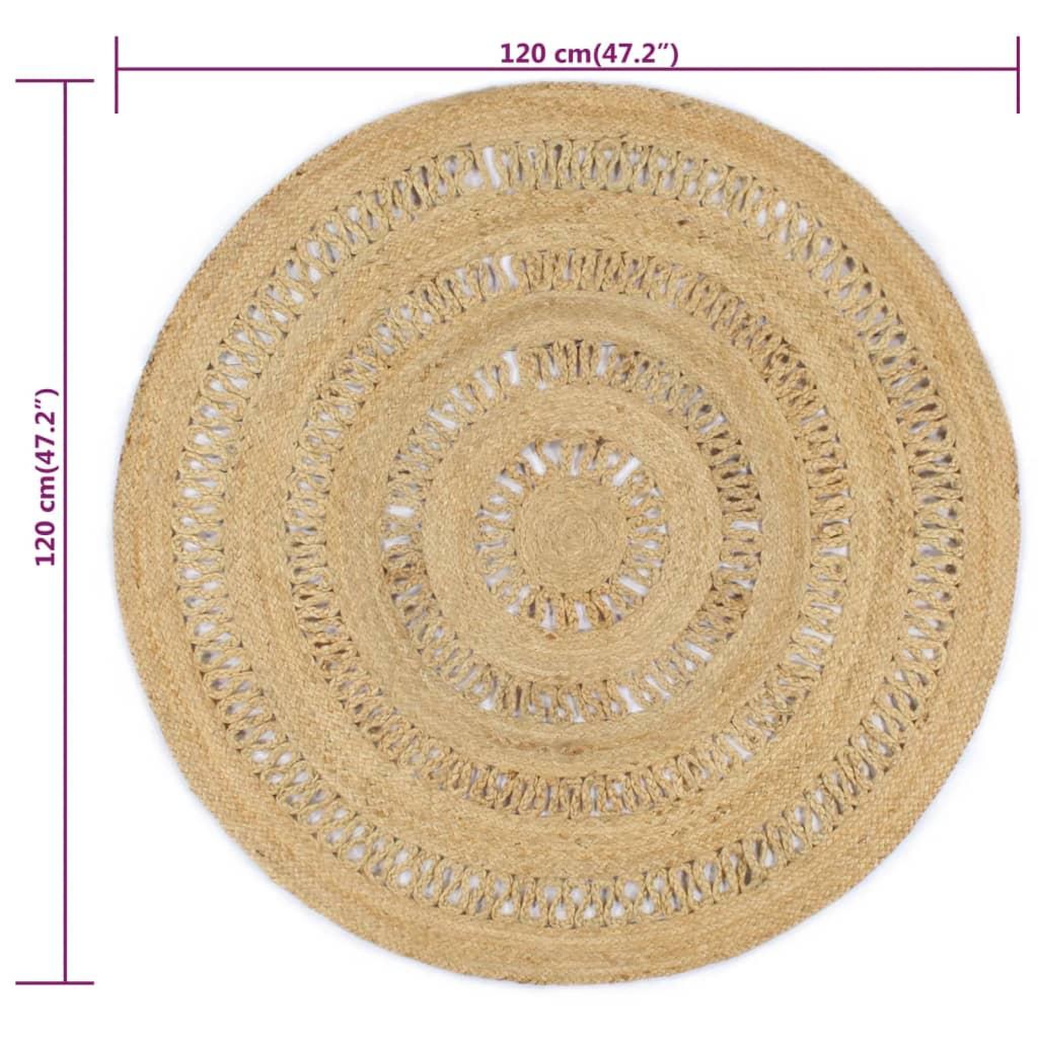 Voir la diapositive 6 : VIDAXL Tapis fait a la main Jute tressee 120 cm