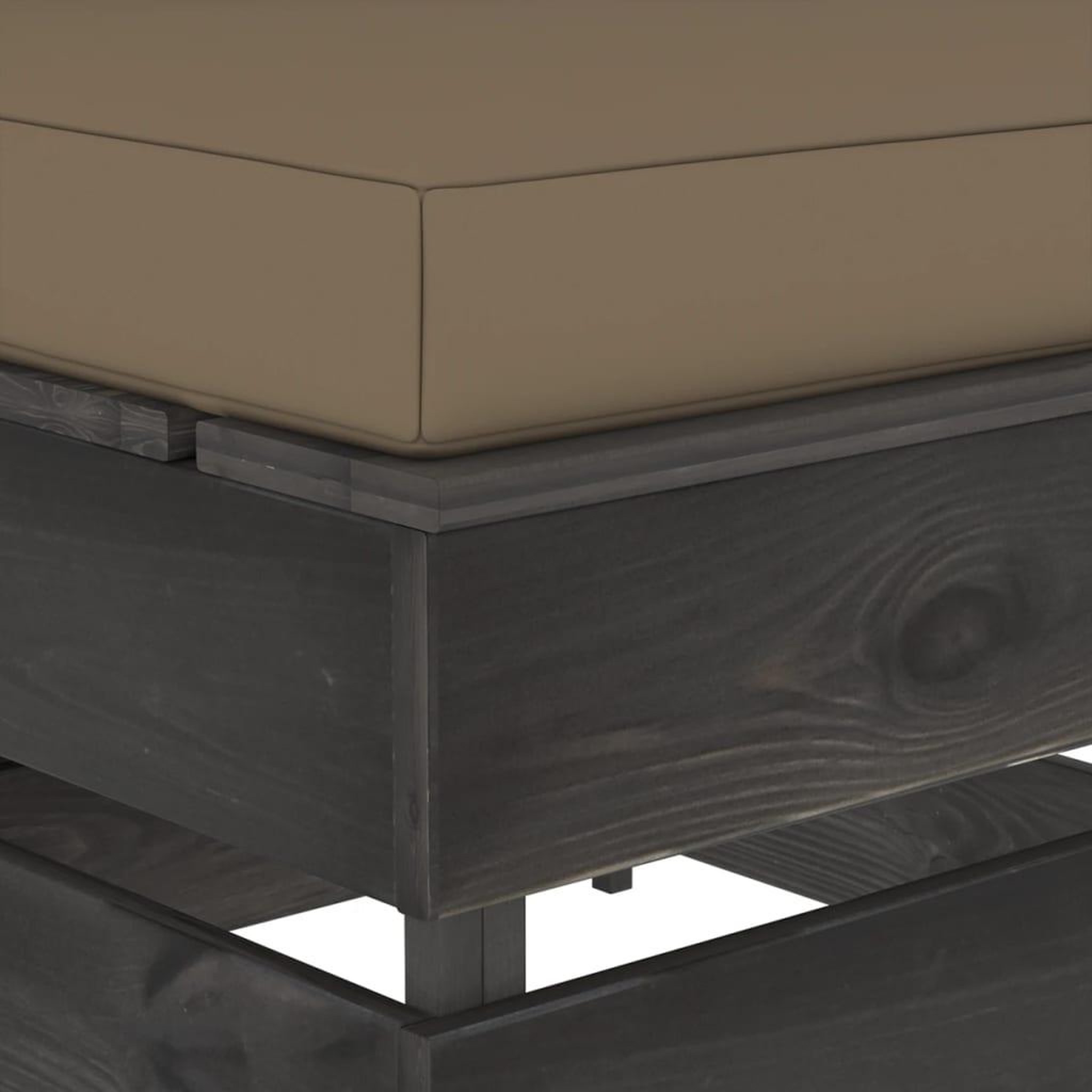 Voir la diapositive 4 : VIDAXL Pouf sectionnel avec coussin Bois impregne de gris