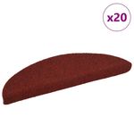VIDAXL Tapis d'escalier autocollant 20 pcs rouge 56x17x3 cm