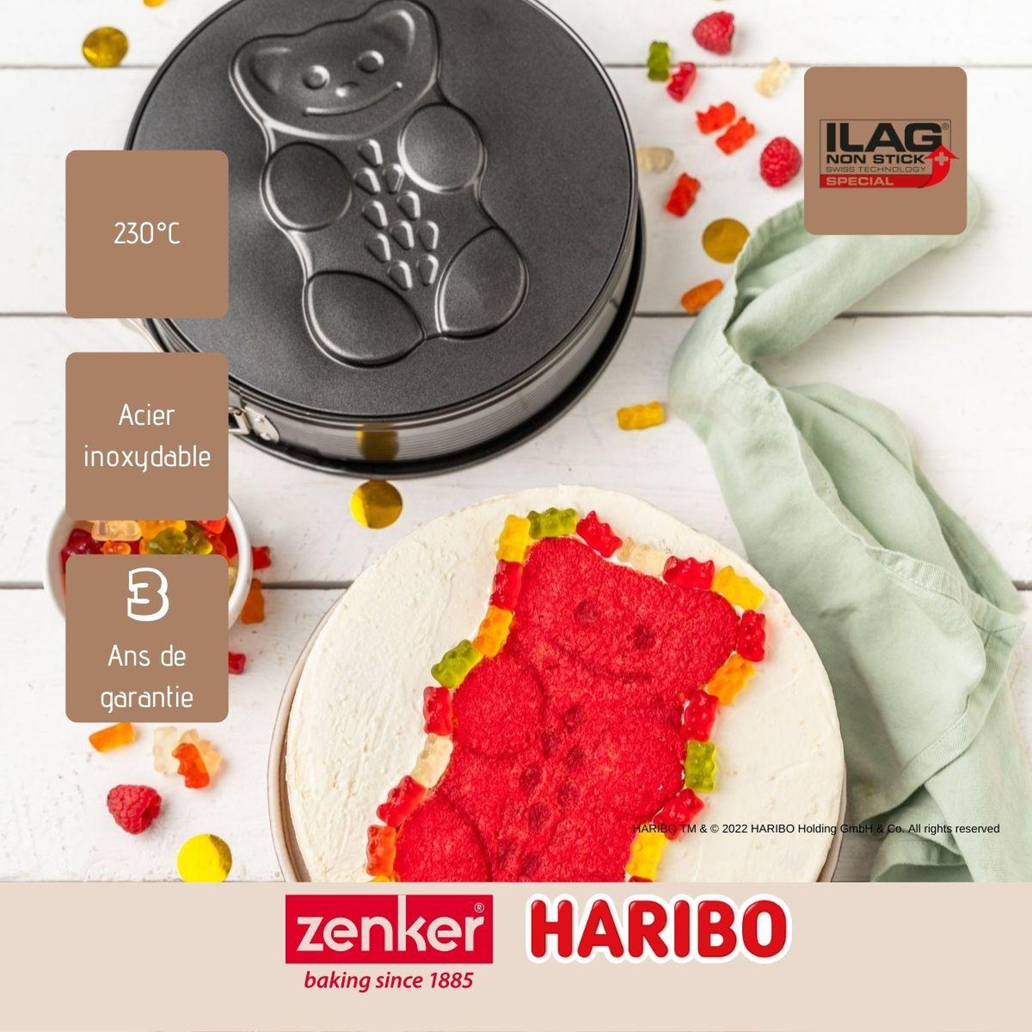 Voir la diapositive 4 : ZENKER Moule à manqué à charnière 26 cm zenker haribo
