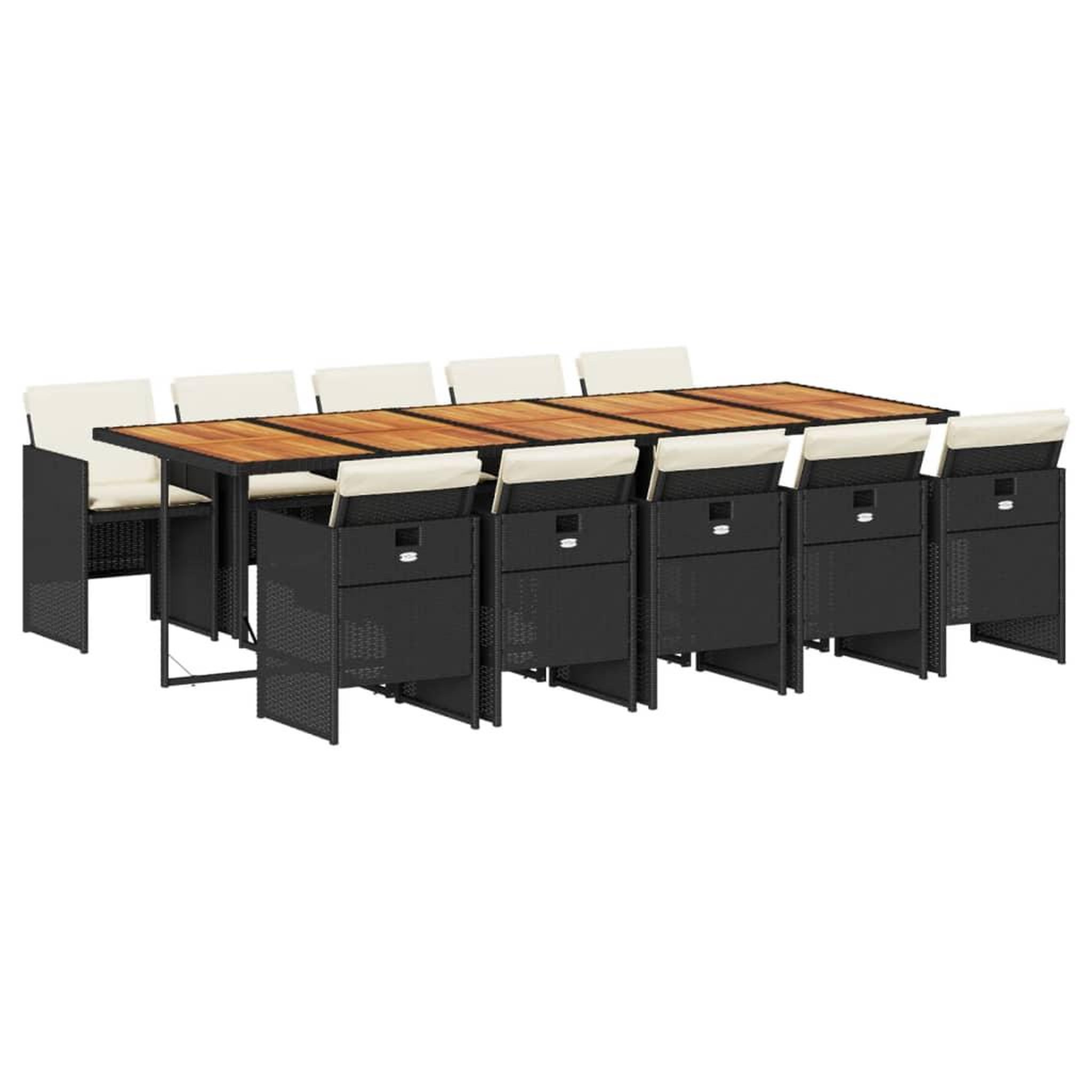 Voir la diapositive 2 : VIDAXL Ensemble a manger de jardin 11 pcs coussins noir resine tressee