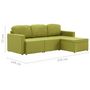 Voir la diapositive 6 : VIDAXL Canape-lit modulaire 3 places Vert Tissu