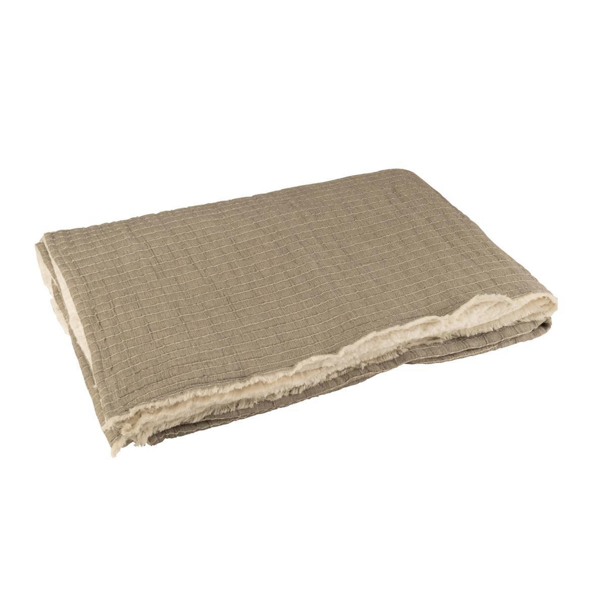 Voir la diapositive 2 : J-LINE Plaid déco lignes  teddy  130x180cm gris