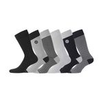 SERGE BLANCO Lot de 6 Paires de Chaussettes de ville coton homme. Coloris disponibles : Gris