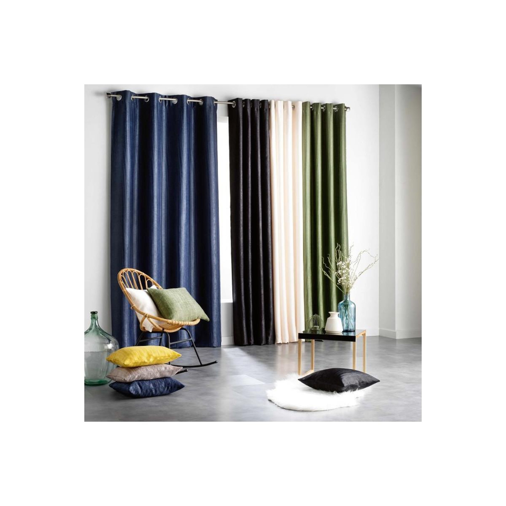 Voir la diapositive 2 : Douceur d'Intérieur Housse de coussin velours  paleo  40x40cm naturel