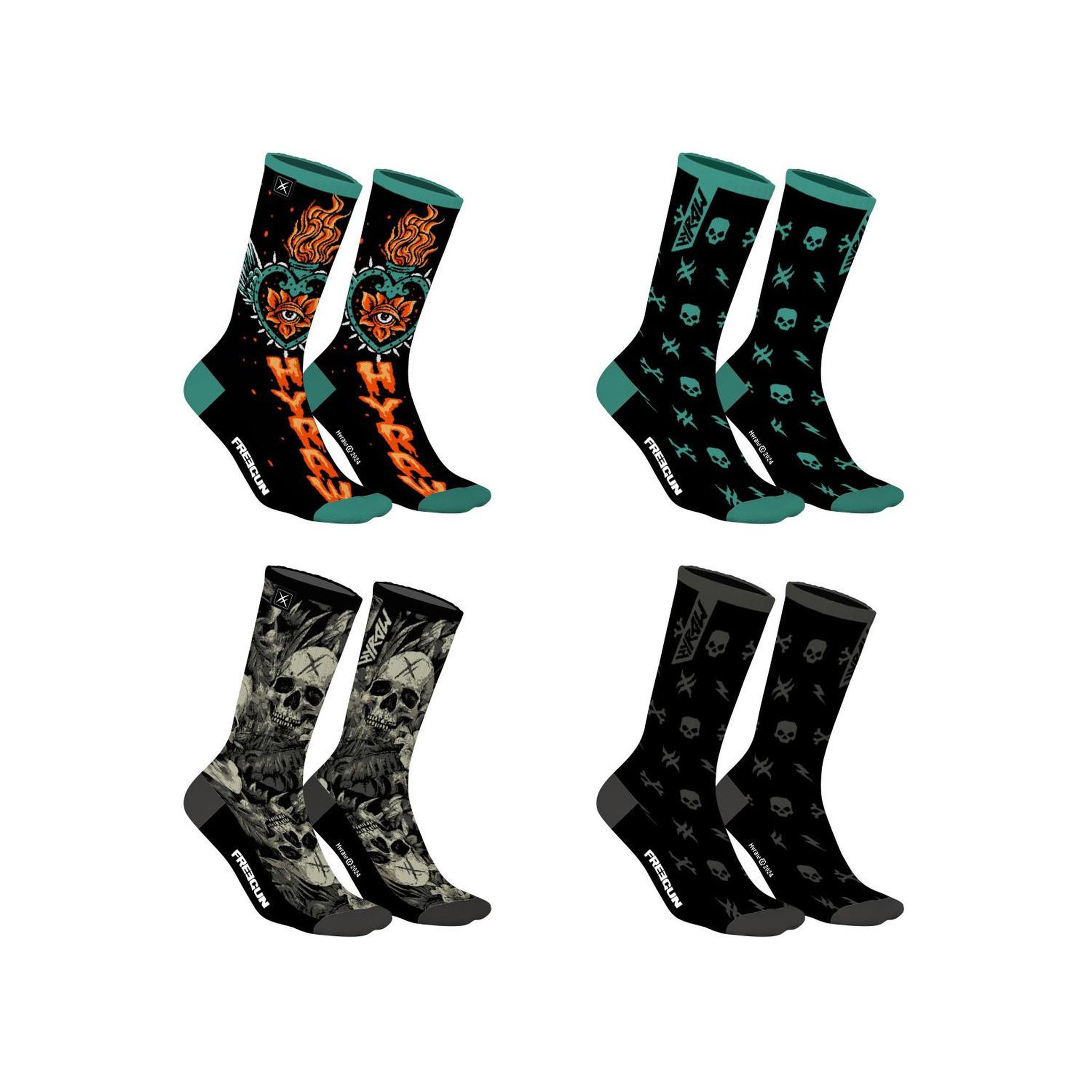 Voir la diapositive 1 : FREEGUN Lot de 4 paires de chaussettes Homme Hyraw