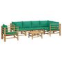 Voir la diapositive 3 : VIDAXL Salon de jardin 7 pcs avec coussins vert bambou