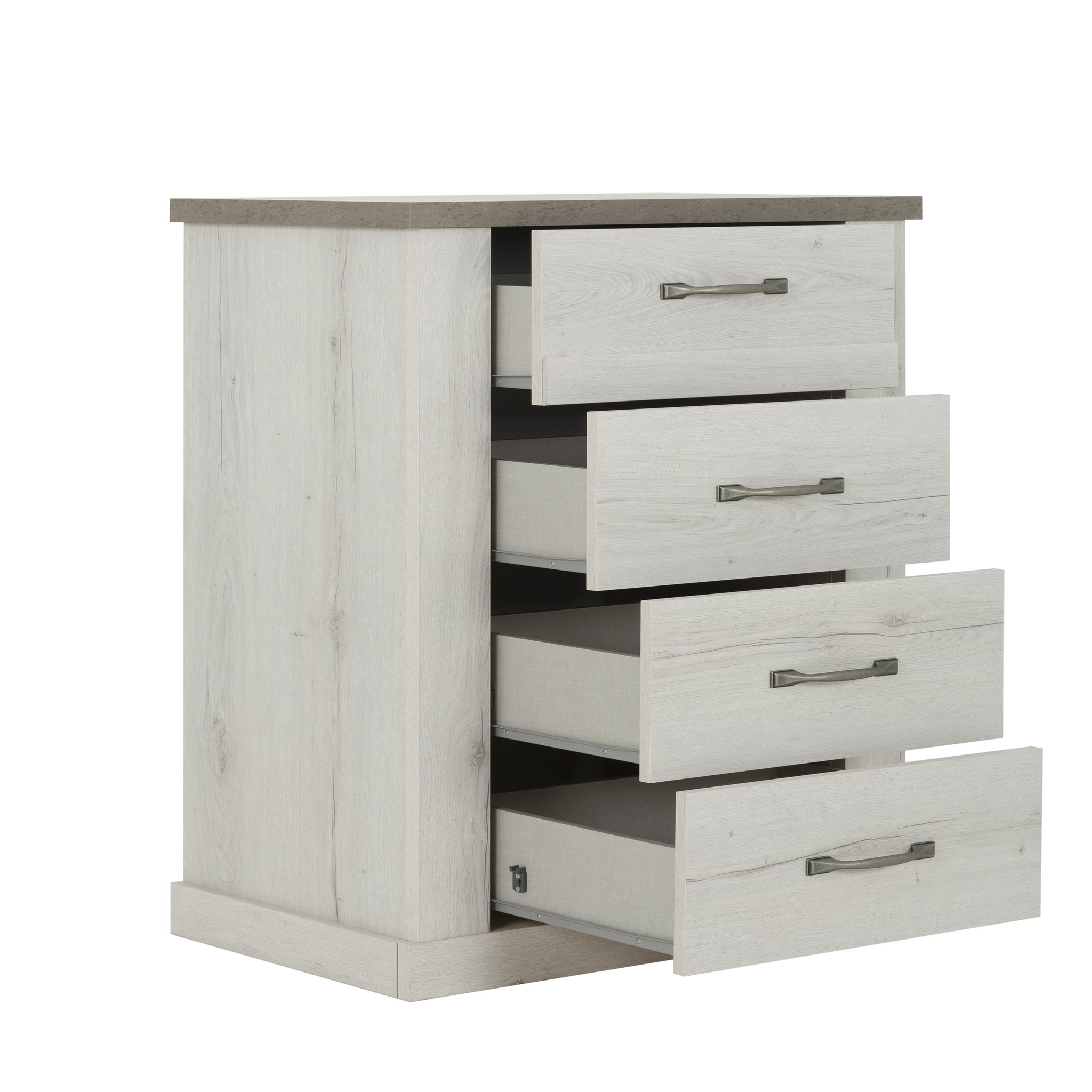 Voir la diapositive 2 : Chiffonier 4 tiroirs L73xH108xP45cm GENEVE