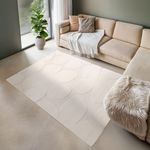 SWEEEK Tapis intérieur motif fleures crème Betty. Coloris disponibles : Beige