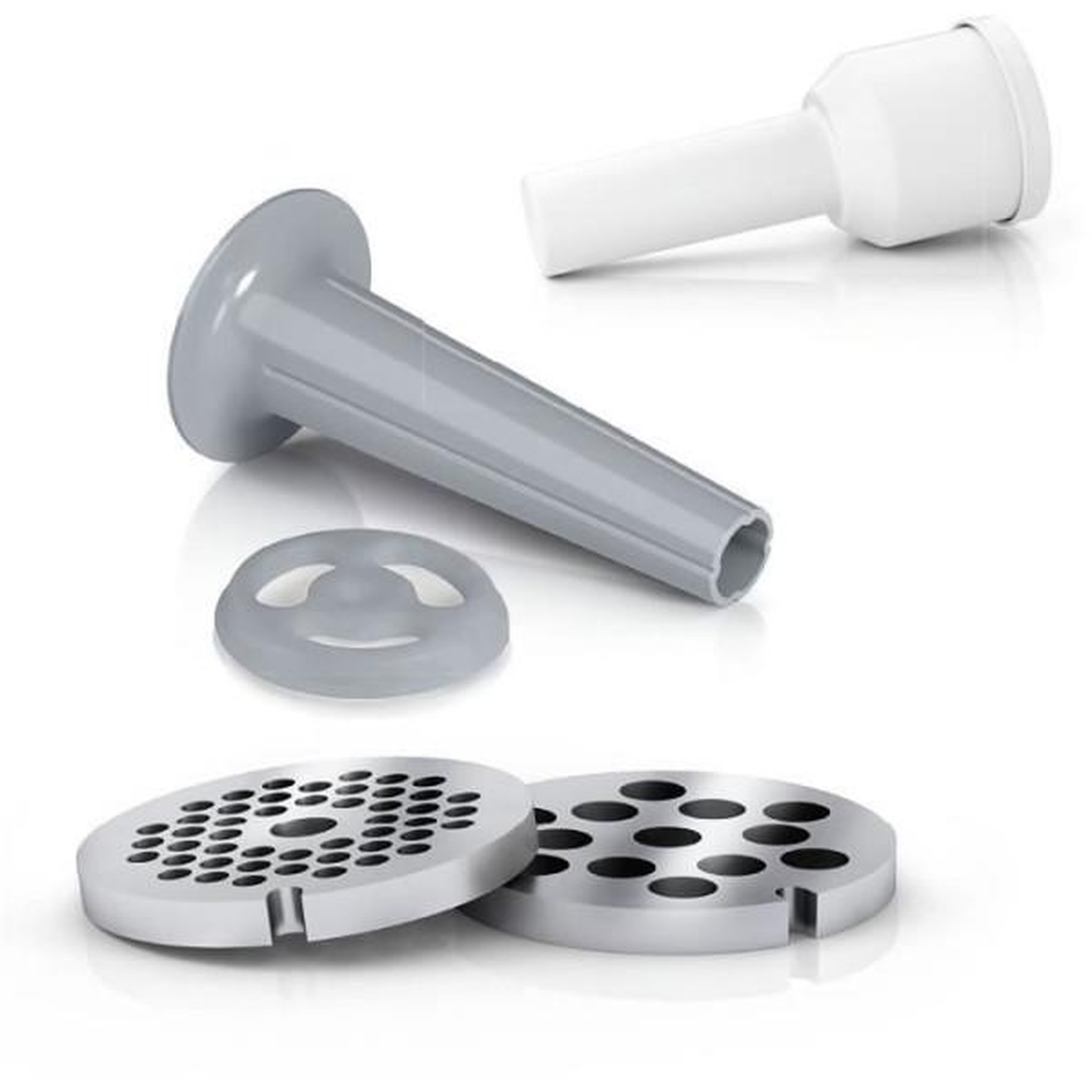 Voir la diapositive 4 : BOSCH Hachoir Electrique  a viande - BOSCH - MFW2510W - 2 grilles - Garnisseur de saucisses - Blanc