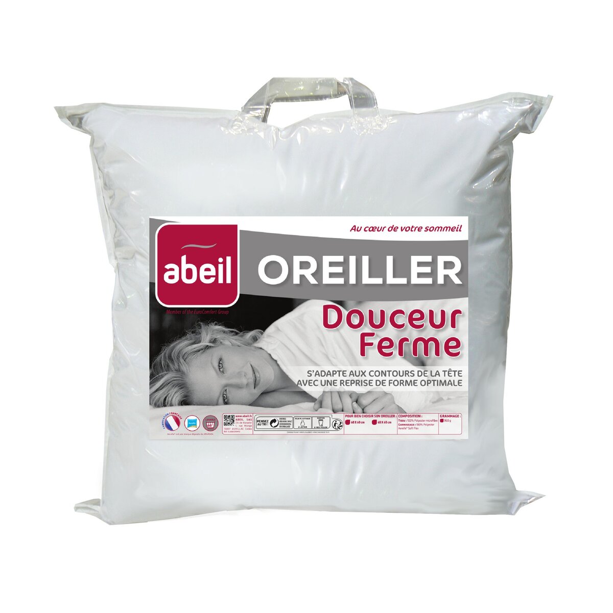 ABEIL Oreiller douceur ferme microfibre 950 g/m²