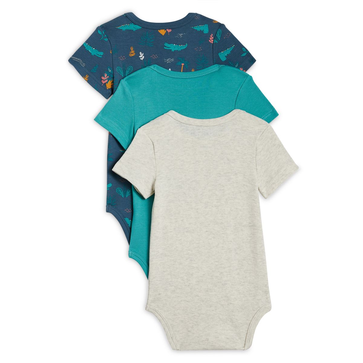 IN EXTENSO Lot de 3 bodies manches courtes bébé garçon crocodile