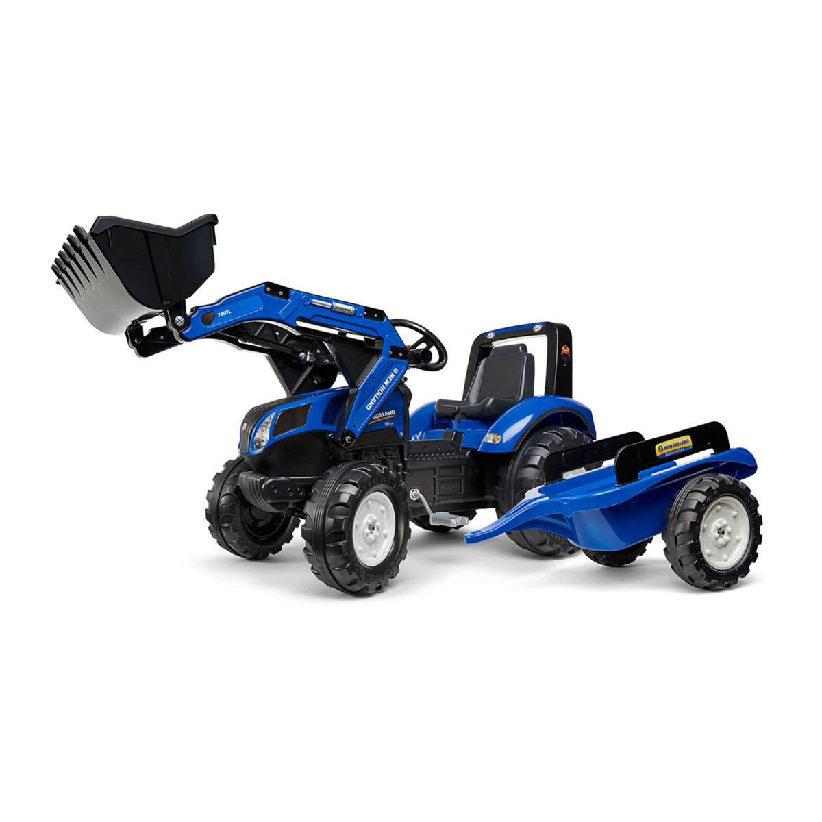 FALK Tractopelle enfant New Holland avec remorque 3 à 7 ans - Falk