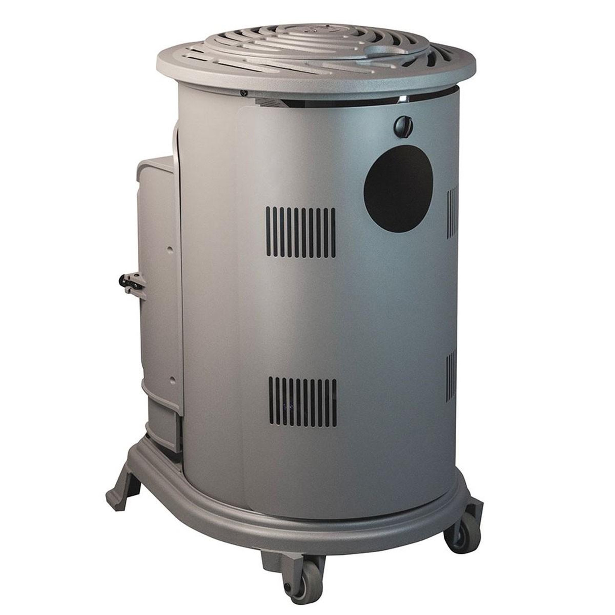Voir la diapositive 5 : SAHARA Pack de 2 poêles à gaz Provence gris 3,4 kW en Fonte Effet feu de bois Chauffage d'appoint sur roulettes Sahara