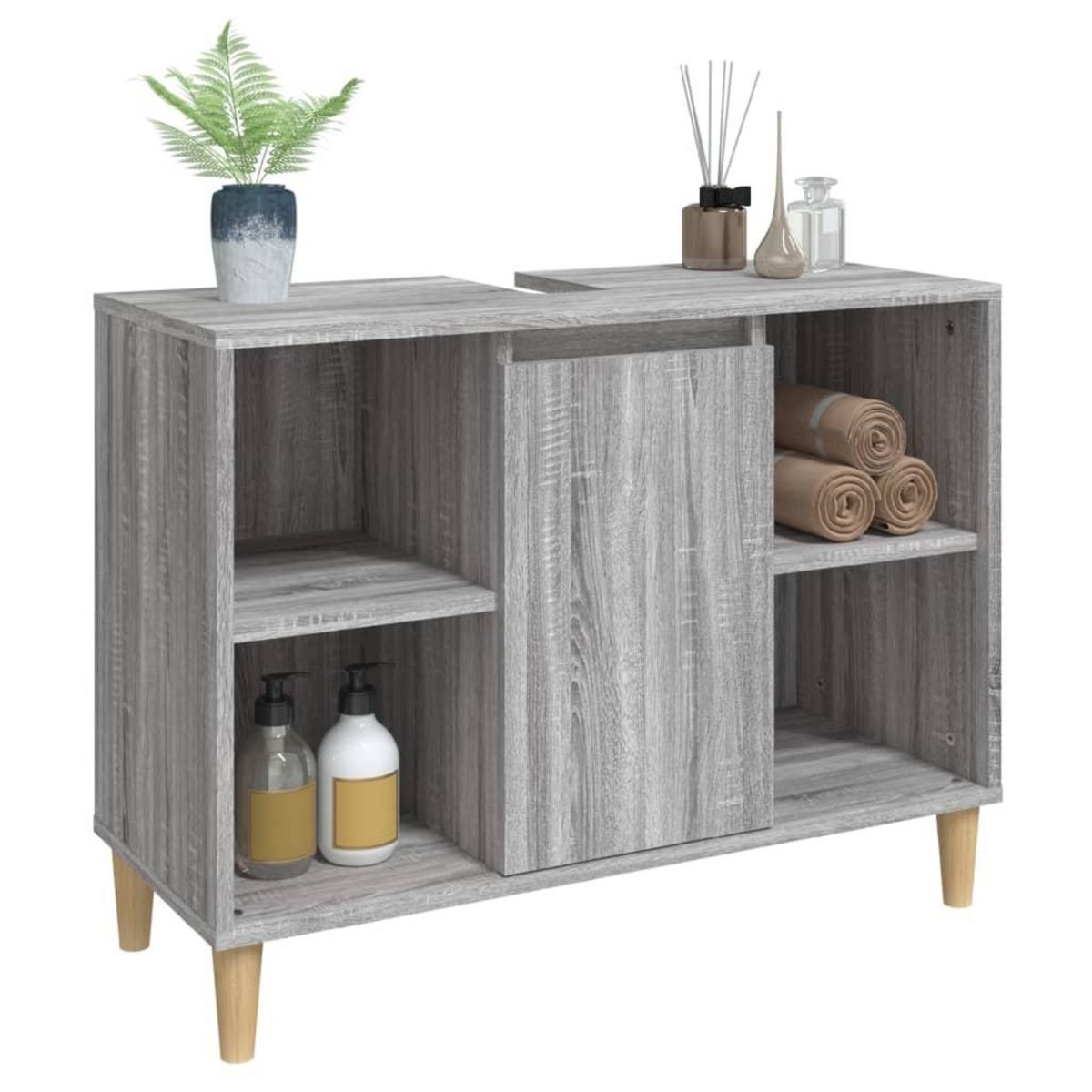 VIDAXL Meuble d'evier sonoma gris 80x33x60 cm bois d'ingenierie