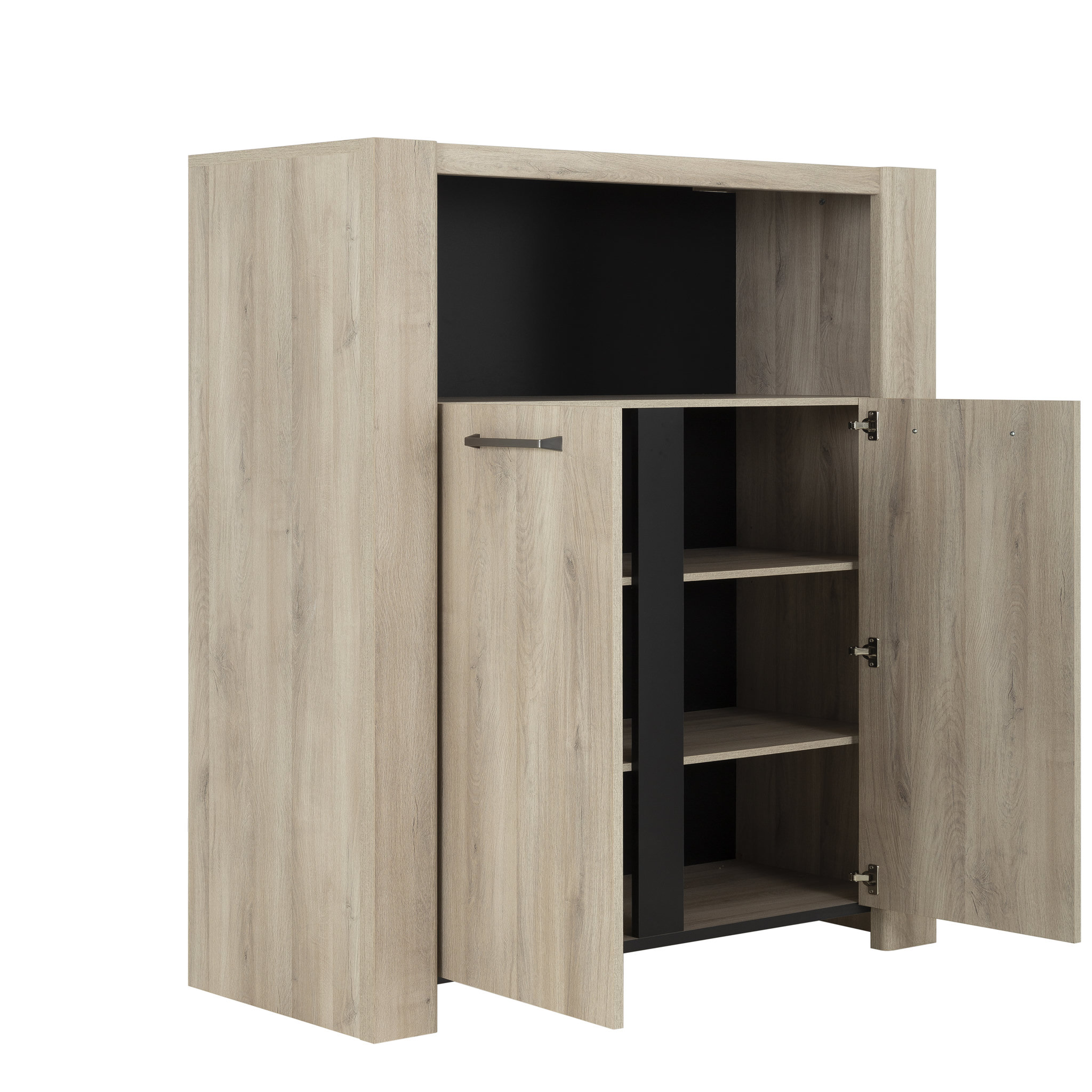 Voir la diapositive 4 : Vaisselier 2 portes  L114xH172xP49cm ROBIN