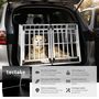 Voir la diapositive 2 : tectake Cage de transport pour chiens double sécurisée avec dos incliné noir