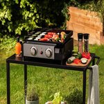 GARDENSTAR Plancha gaz à poser - 2 brûleurs - 5KW - Acier
