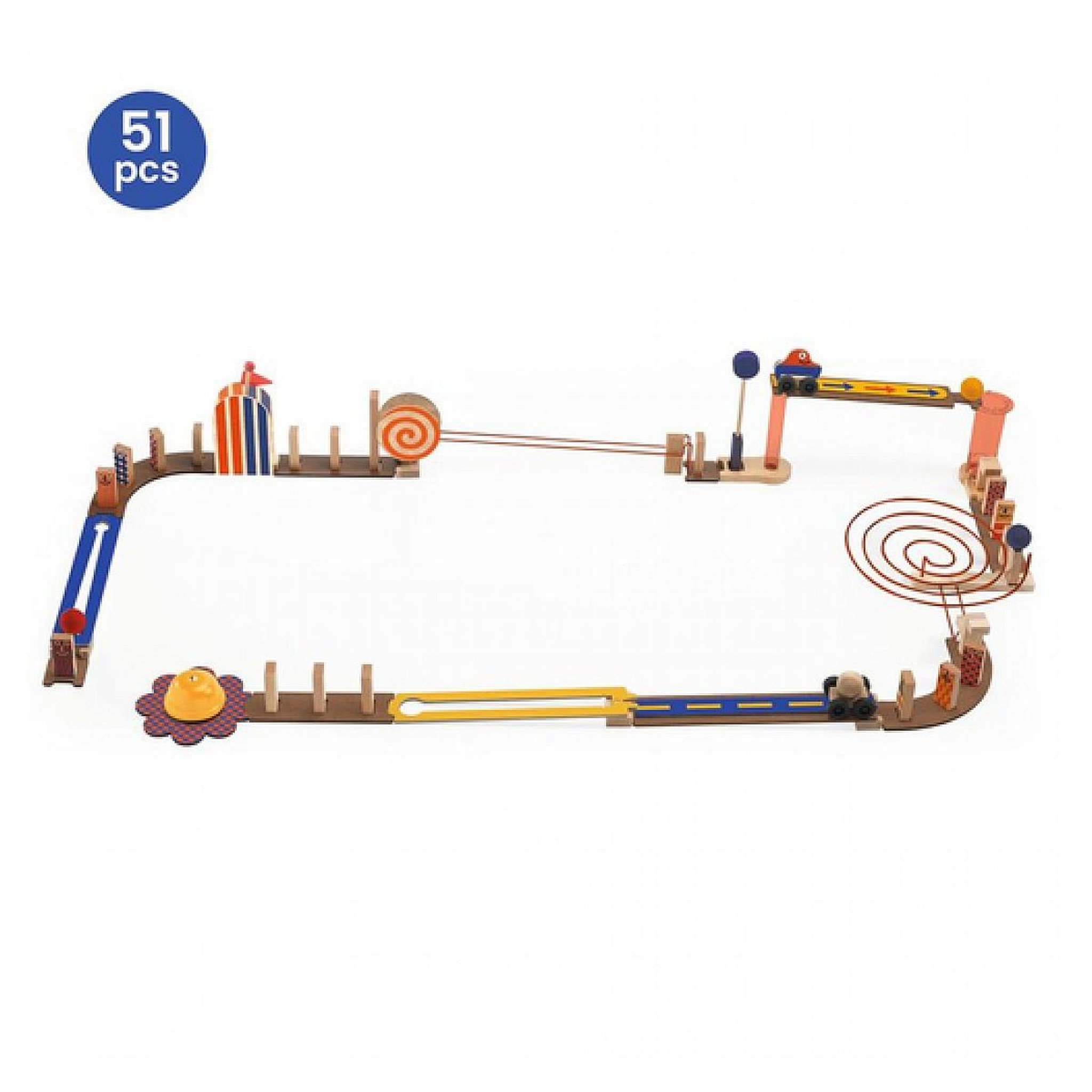 Voir la diapositive 2 : Djeco Zig  and  Go Junior 51pc Racer Set