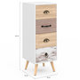 Voir la diapositive 5 : ID MARKET Meuble d'appoint 4 tiroirs BAHIA 30 cm chiffonnier scandinave pour entrée salle de bain