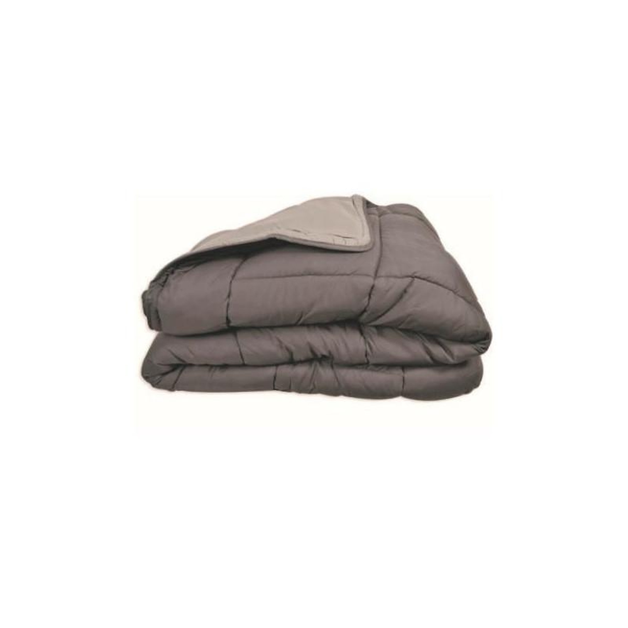 POYET MOTTE Couette chaude Microfibre 400 gr/m2 CALGARY Acier + Argent 240x260cm