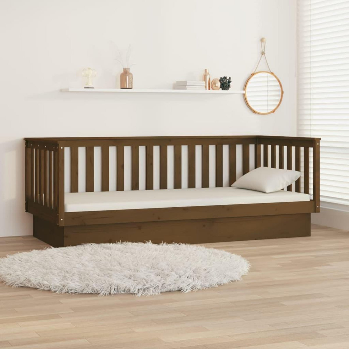 VIDAXL Lit de jour sans matelas marron miel 90x200 cm bois pin massif