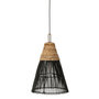 Voir la diapositive 1 : Paris Prix Lampe Suspension en Rotin  Cône  42cm Noir