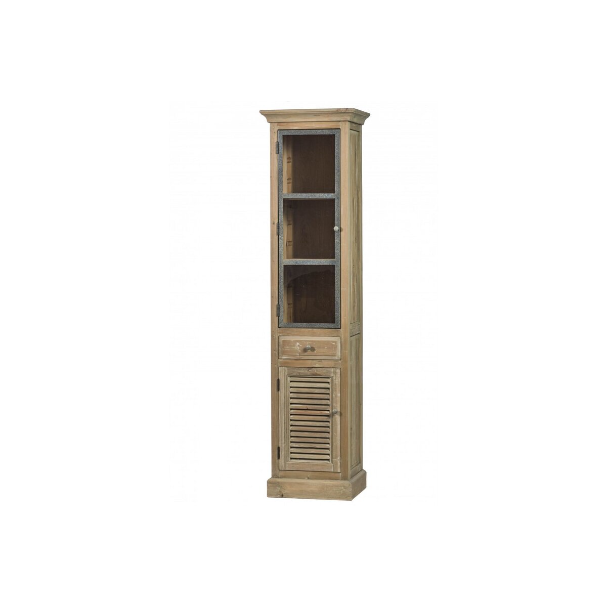 HELLIN Colonne de salle de bain en bois avec porte vitrée gauche - HANOÏ