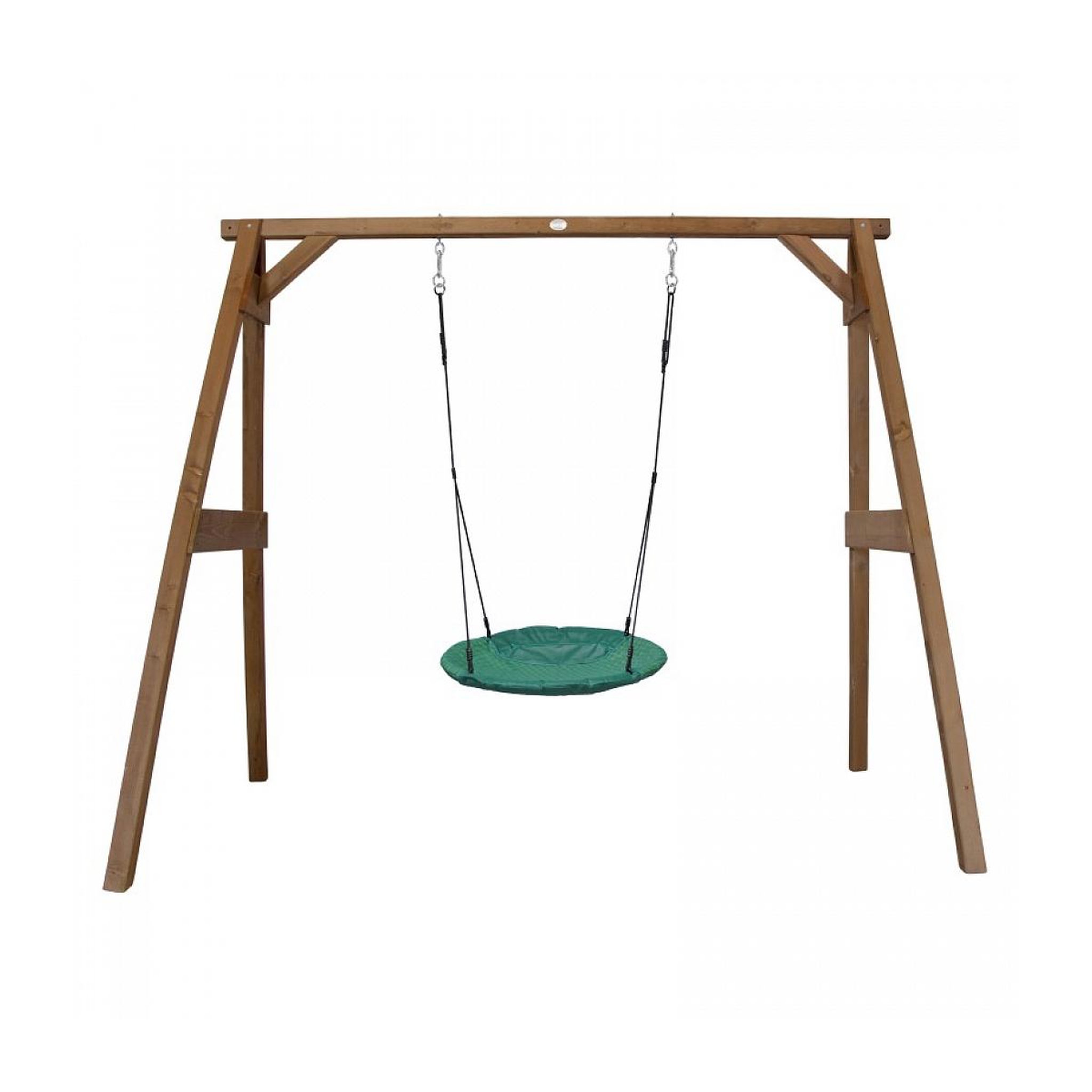 Axi House AXI Portique en Bois Marron avec Balancoire siege Nid Rond