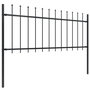 Voir la diapositive 2 : VIDAXL Cloture de jardin avec dessus en lance Acier 1,7 x 0,8 m Noir