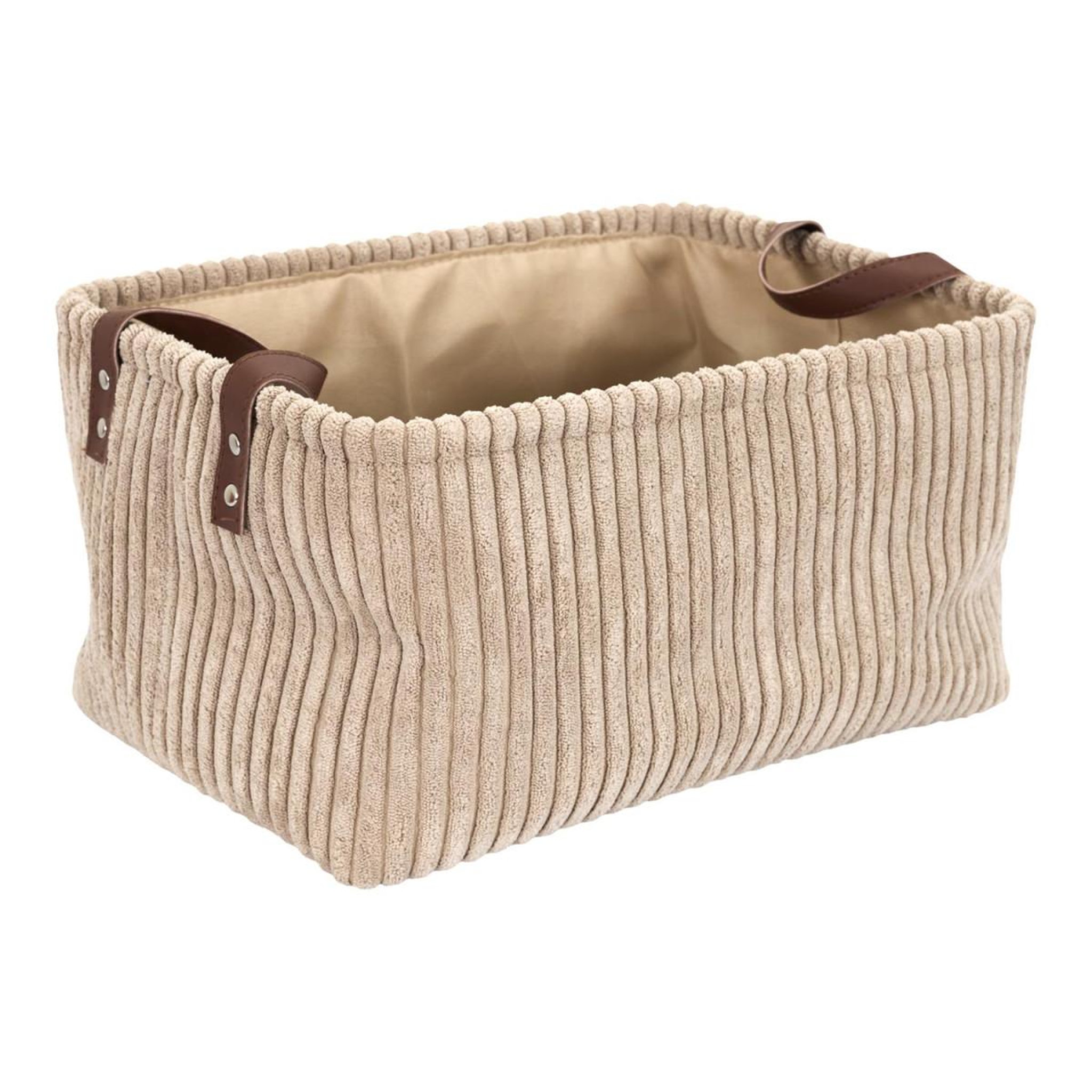 Voir la diapositive 3 : The Home Deco Factory Lot de 3 paniers de rangement  velours côtelé  36cm taupe