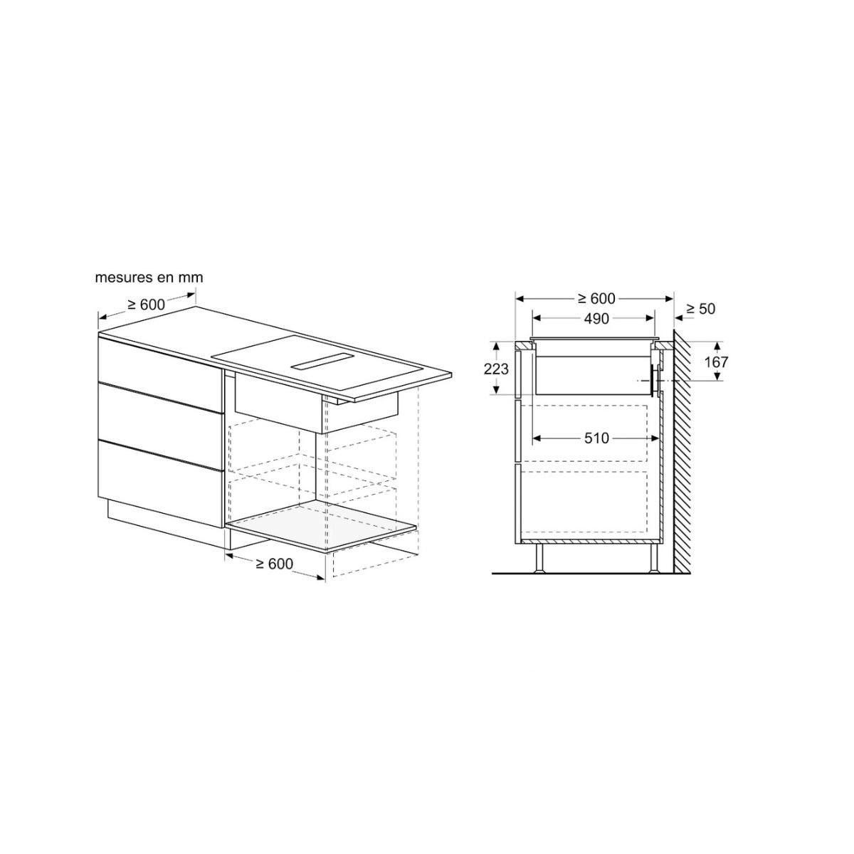Neff Table de cuisson aspirante induction 71cm 7400w 4 feux - V57THQ4L0