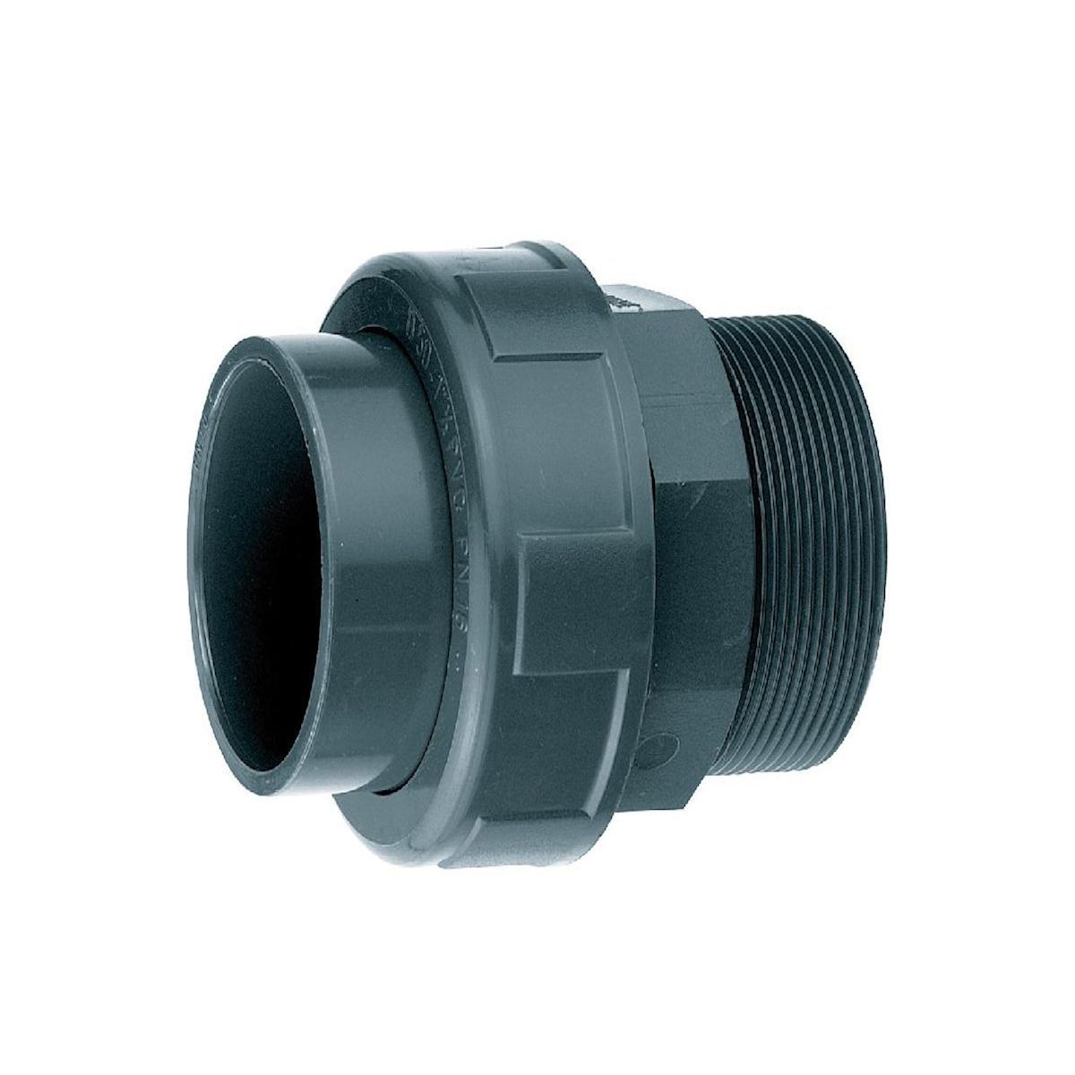 JARDIDECO Manchon union 3 pièces PVC pression femelle/fileté 50 x 2  - Fitt