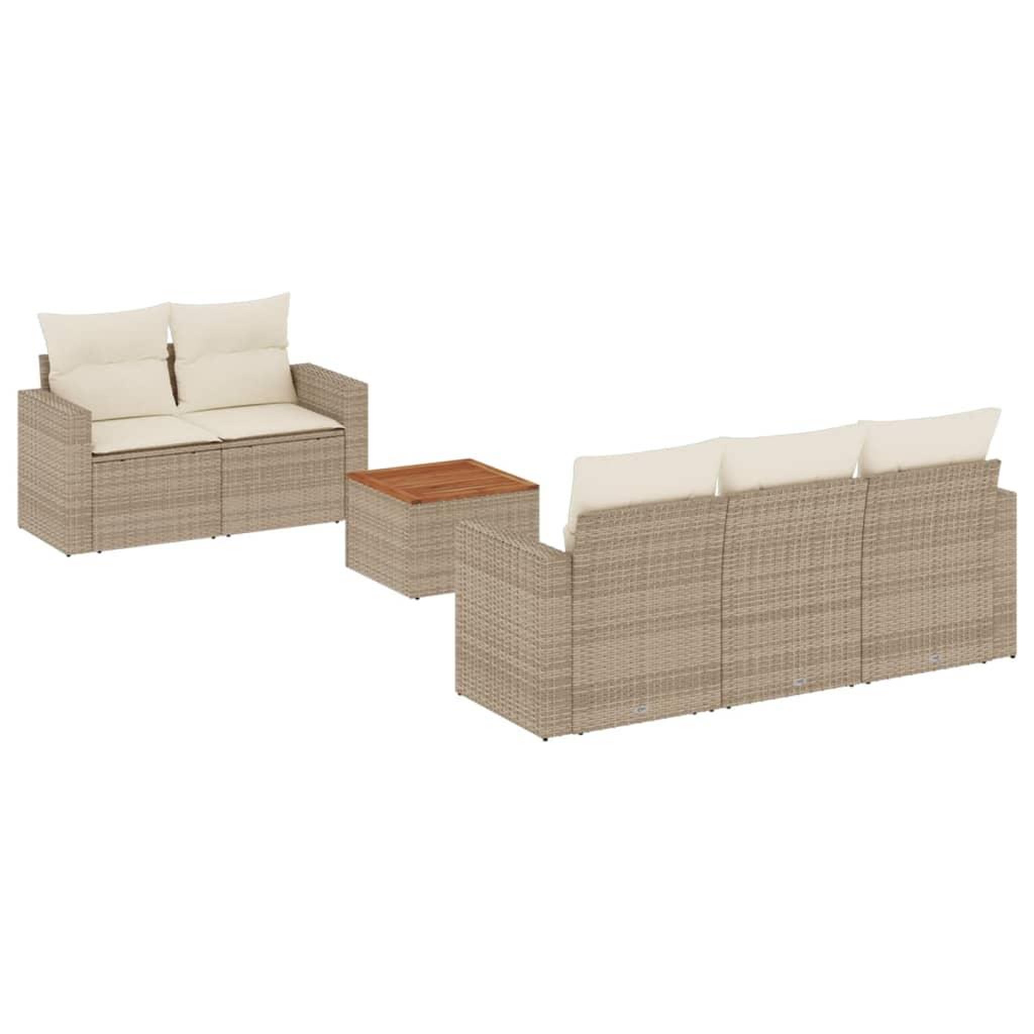 Voir la diapositive 2 : VIDAXL Salon de jardin avec coussins 6 pcs beige resine tressee