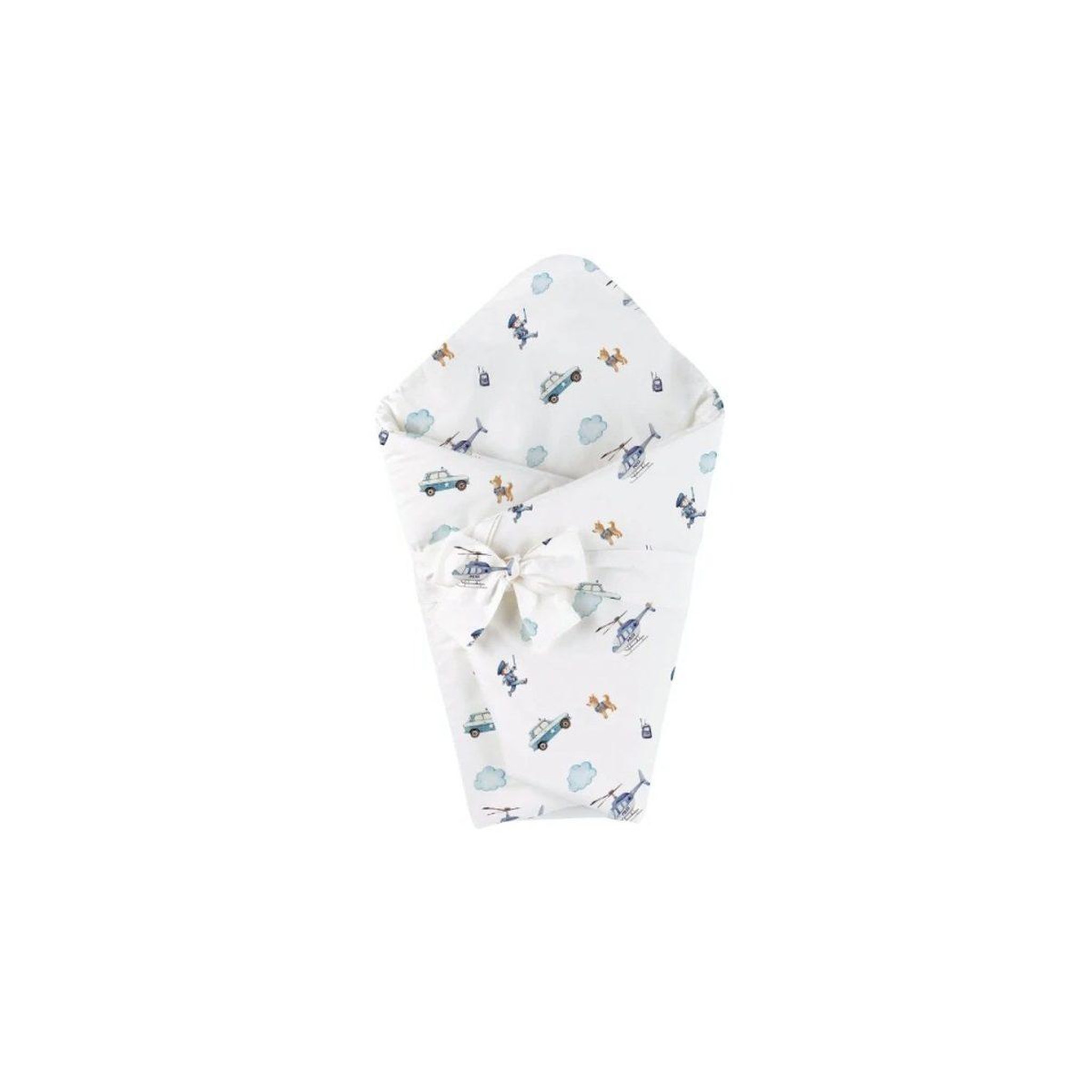 WALDIN Couette bébé 75 × 75 cm - motif policier, blanc