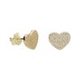 Voir la diapositive 1 : L'ATELIER D'AZUR Boucles d'Oreilles Argent 925/000 Doré - Coeur Pavé de Zirconiums